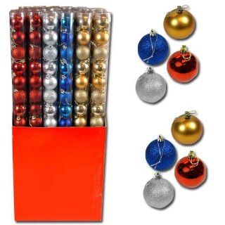 15pc Solid Colored Shatterproof 40mm Christmas Balls Ornament (Blue) Health & Personal Care