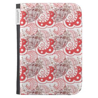 Red Pink Floral Pattern Kindle Covers
