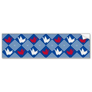 Japanese Origami Cranes Pattern (Orizuru) Bumper Sticker