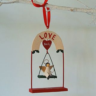 personalised angel on swing by chantal devenport designs