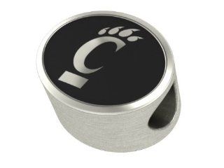 Cincinnati Bearcats Collegiate Bead Fits Most Pandora Style Bracelets Including Pandora, Chamilia, Biagi, Zable, Troll and More. High Quality Bead in Stock for Immediate Shipping Jewelry