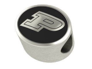 Purdue Boilermakers Collegiate Bead Fits Most Pandora Style Bracelets Including Pandora, Chamilia, Biagi, Zable, Troll and More. High Quality Bead in Stock for Immediate Shipping Jewelry