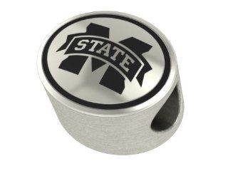 Mississippi State Bulldogs Collegiate Bead Fits Most Pandora Style Bracelets Including Pandora, Chamilia, Biagi, Zable, Troll and More. High Quality Bead in Stock for Immediate Shipping Jewelry