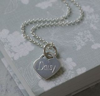 personalised girls silver heart necklace by hurleyburley junior