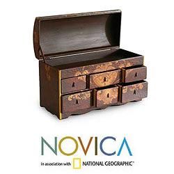 Handcrafted Cedar Wood 'Colonial Treasure' Jewelry Box (Peru) Novica Jewelry Boxes
