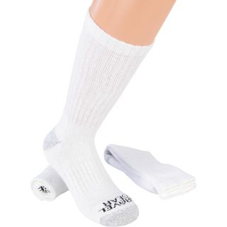 Gravel Gear Cushioned Steel Toe Cotton Socks — White, Two Pair