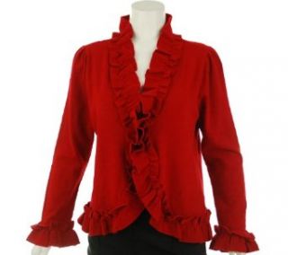 INC International Concepts Ruffle Trim Jacket Real Red 3X