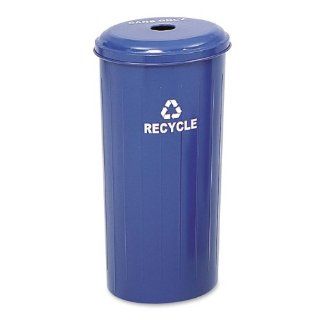 Tall Round Recycling Receptacle, Blue  In Home Recycling Bins 