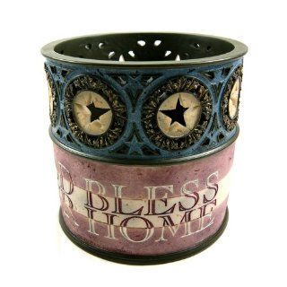 Heartstone By Bill Stross "God Bless Our Home" Jar Candleholder   Tea Light Holders