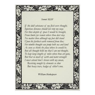 Sonnet # 44 by William Shakespeare Poster