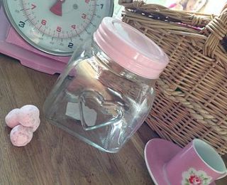 glass love heart jar by the hiding place