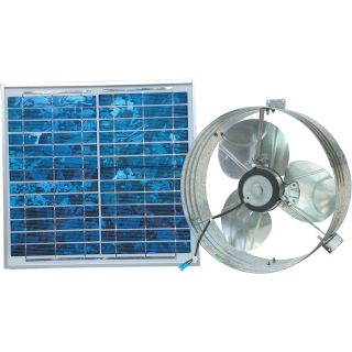Ventamatic Solar-Powered Ventilating Fan with Panel — Gable-Mounted Ventilator, Model# VX2515SOLARGABL  Ventilation