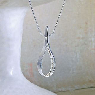 personalised silver secret teardrop necklace by indivijewels