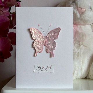 personalised new baby butterfly card by natalie collett design