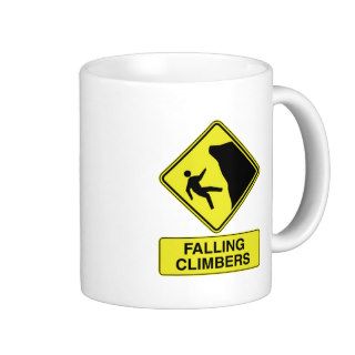 Falling Climbers ~  Rock Climbing Sign Mug