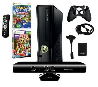 Xbox 360 4GB Kinect Bundle w/2 Games, HDMI Cable & Accessories —