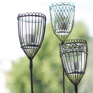 set of two garden lantern stakes by nkuku