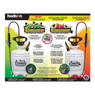 Hudson Twin-Pack of Weed & Bug Eliminator Sprayers — 2-Gallon Capacity, 40 PSI, Model# 60182TP  Portable Sprayers