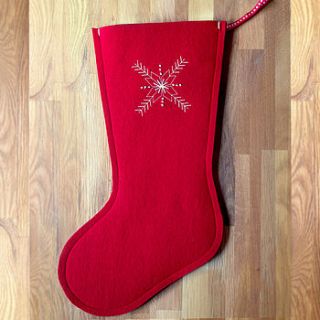 embroidered christmas stocking by goldborough