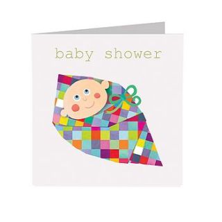 sparkly baby shower card by square card co