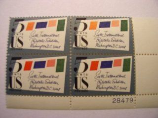 US Postage Stamps, 1966, Sixth International Philatelic Exhibition, S# 1310, Plate Block of 4 5 Cent Stamps 