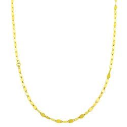 Fremada 14k Yellow Gold 42 inch Mirror Link Necklace Fremada Gold Necklaces