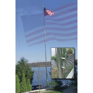 Vestil Stainless Steel Flagpole — 25-ft.H, Model# FLP-25-SS  Flags   Flagpoles