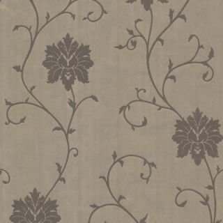 Brewster Home Fashions Zinc Adelaide Ogee Floral Wallpaper