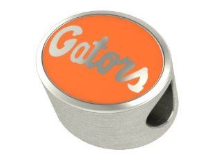 Florida Gators Collegiate Bead Fits Most Pandora Style Bracelets Including Pandora, Chamilia, Zable, Troll and More. High Quality Bead in Stock for Immediate Shipping. Officially Licensed Jewelry