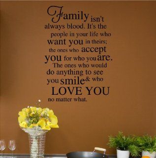Family Isn't Always Blood (M) Wall Saying Vinyl Lettering Home Decor Decal Stickers Quotes 