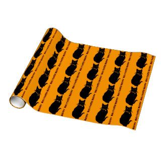 Happy Halloween Scary Black Cat Gift Wrapping Paper
