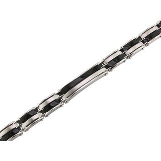 Stainless Steel Black Enamel Gents Bracelet Men's Bracelets