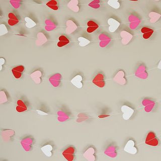 valentines hearts paper garland by funky frills uk