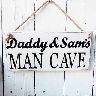 personalised man cave wood sign twine strung by potting shed designs