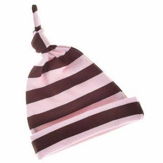 pale pink & brown striped cotton hat by bob & blossom ltd
