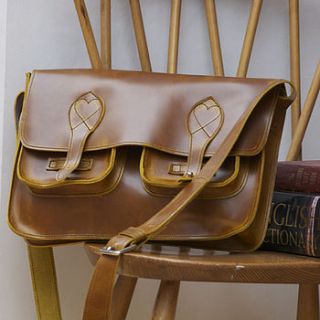 handmade leather satchel by the heart store