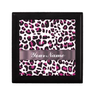 Pink leopard print jewelry boxes