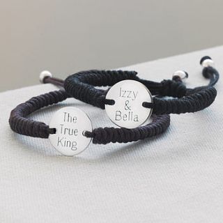 personalised men's silver friendship bracelet by hurleyburley man