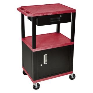 Wilson Utility Cart — Locking Cabinet and Drawer, Model# WT42RC2E-B/WTD  Service Carts
