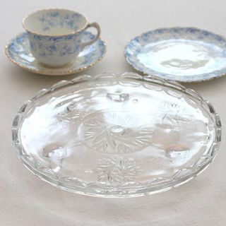 vintage glass cake plate by magpie living