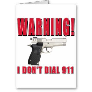 Gun warning greeting card