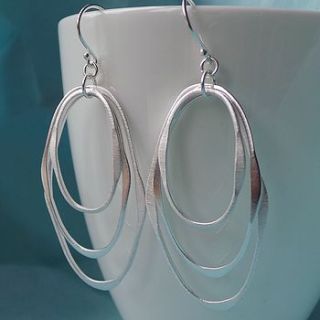 silver triple hoop earrings by martha jackson