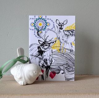 deer essaouira greetings card by esther pallett