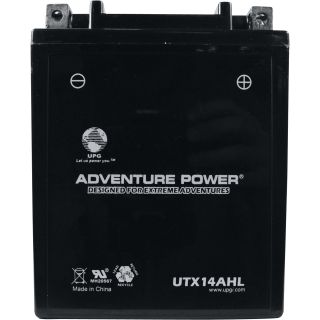 UPG Sealed Motorcycle Battery — 12V, 12 Amps, Model# UTX14AHL  Motorcycle Batteries