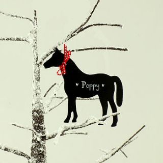 black christmas horse decoration by chantal devenport designs