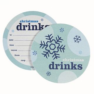 christmas drinks invitation coasters by aliroo