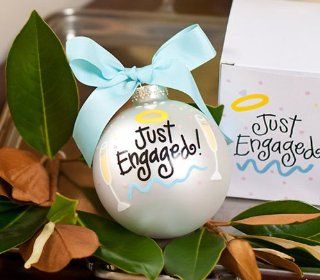 Just Engaged Glass Ornament   Decorative Hanging Ornaments