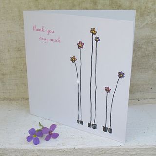 mini thank you flowers card by koodles