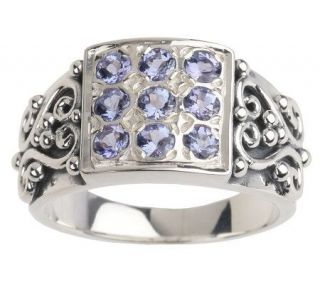 Artisan Crafted Sterling 0.50 ct tw Tanzanite Scroll Ring —