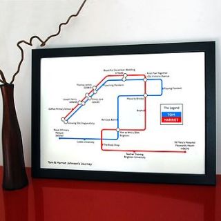 personalised couple's metro map by this is my map